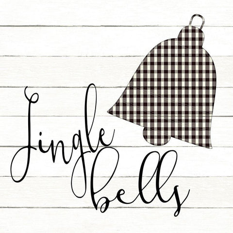 Jingle Bells Plaid Black Ornate Wood Framed Art Print with Double Matting by Allen, Kimberly