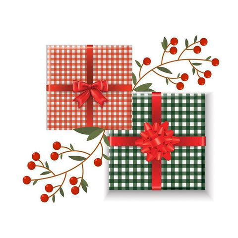 Christmas Presents 2 White Modern Wood Framed Art Print with Double Matting by Allen, Kimberly