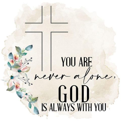 Never Alone He is With You White Modern Wood Framed Art Print by Allen, Kimberly