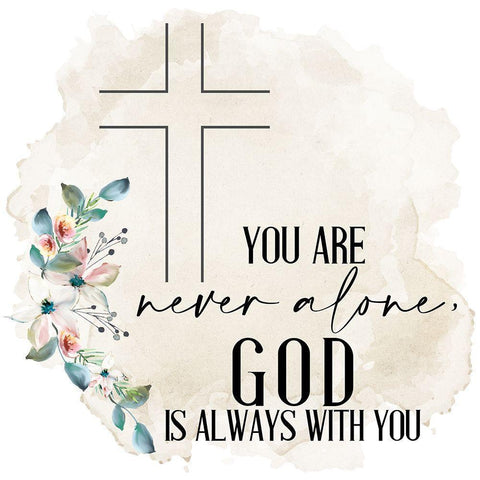 Never Alone He is With You White Modern Wood Framed Art Print with Double Matting by Allen, Kimberly