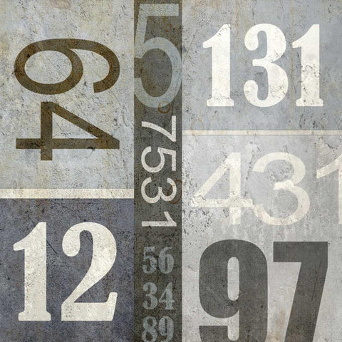 Numbers Black Ornate Wood Framed Art Print with Double Matting by Allen, Kimberly