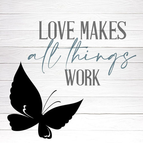 Love Makes All Black Modern Wood Framed Art Print by Allen, Kimberly