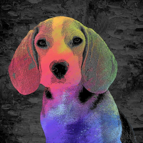 Beagle White Modern Wood Framed Art Print by Allen, Kimberly
