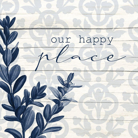 Our Happy Place White Modern Wood Framed Art Print with Double Matting by Allen, Kimberly