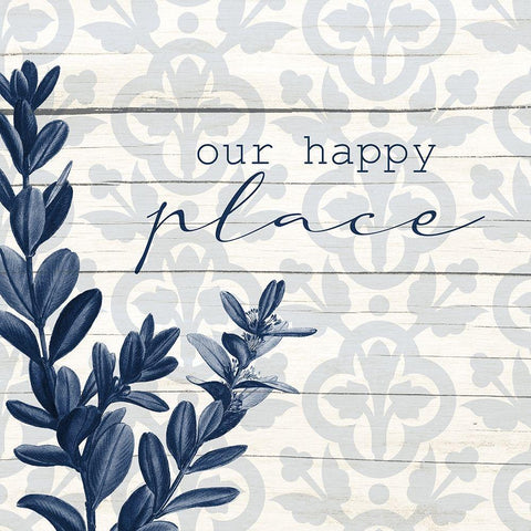 Our Happy Place Black Modern Wood Framed Art Print with Double Matting by Allen, Kimberly