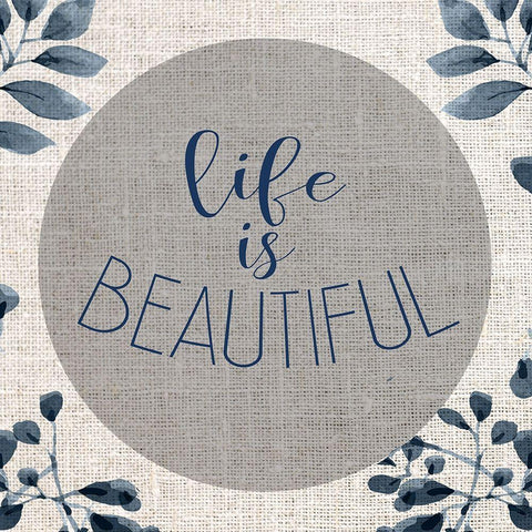 Life is Beautiful White Modern Wood Framed Art Print with Double Matting by Allen, Kimberly