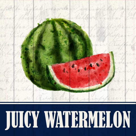 Juicy Watermelon White Modern Wood Framed Art Print by Allen, Kimberly