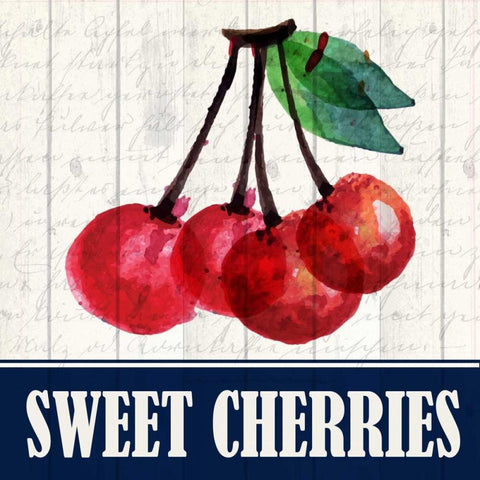 Sweet Cherries Gold Ornate Wood Framed Art Print with Double Matting by Allen, Kimberly