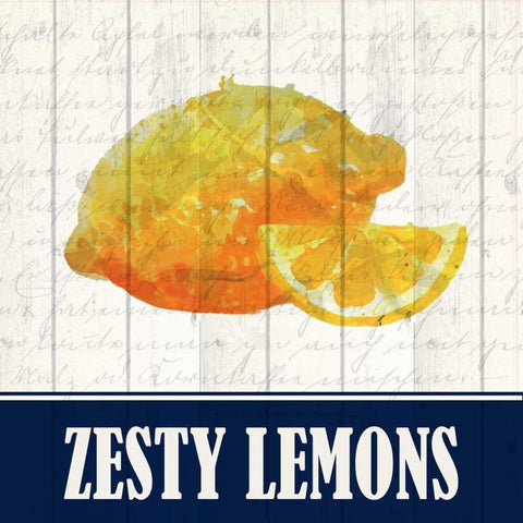 Zesty Lemon Gold Ornate Wood Framed Art Print with Double Matting by Allen, Kimberly