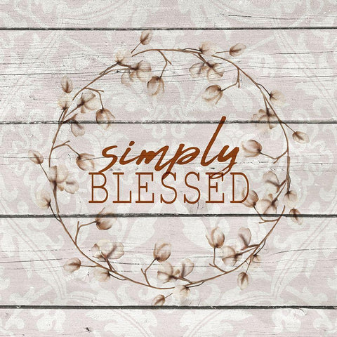 Simply Blessed Cotton White Modern Wood Framed Art Print with Double Matting by Allen, Kimberly