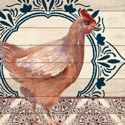 Poultry 1 Black Ornate Wood Framed Art Print with Double Matting by Allen, Kimberly