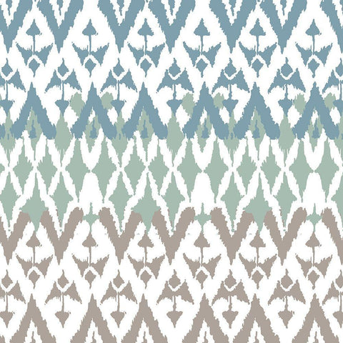 Ikat Pattern 1 White Modern Wood Framed Art Print with Double Matting by Allen, Kimberly