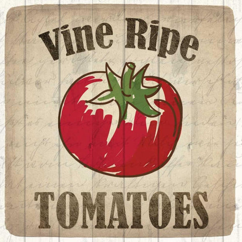 Vine Ripe Tomatoes Gold Ornate Wood Framed Art Print with Double Matting by Allen, Kimberly