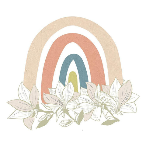 Magnolia Rainbow 1 White Modern Wood Framed Art Print by Allen, Kimberly