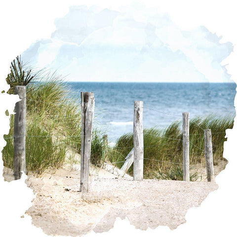 At the Beach 1 White Modern Wood Framed Art Print with Double Matting by Allen, Kimberly