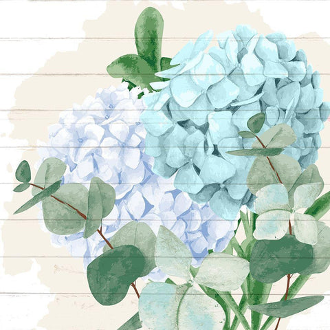 Hydrangea 2 Gold Ornate Wood Framed Art Print with Double Matting by Allen, Kimberly