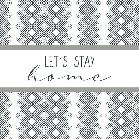 Stay Home Square Black Modern Wood Framed Art Print with Double Matting by Allen, Kimberly