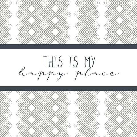 My Happy Place White Modern Wood Framed Art Print with Double Matting by Allen, Kimberly