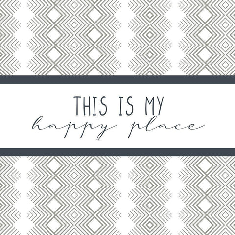 My Happy Place Black Modern Wood Framed Art Print by Allen, Kimberly
