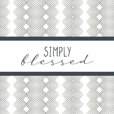 Simply Blessed Pattern White Modern Wood Framed Art Print with Double Matting by Allen, Kimberly