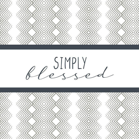 Simply Blessed Pattern White Modern Wood Framed Art Print by Allen, Kimberly