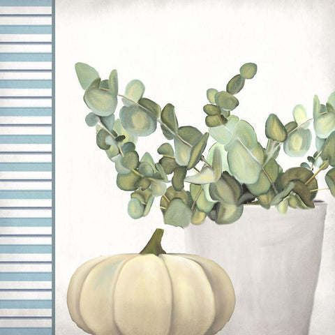 Pumpkin Pot 1 White Modern Wood Framed Art Print with Double Matting by Allen, Kimberly