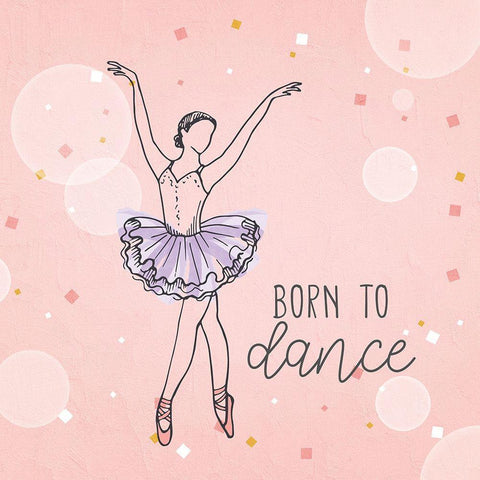 Born to Dance 1 Black Ornate Wood Framed Art Print with Double Matting by Allen, Kimberly