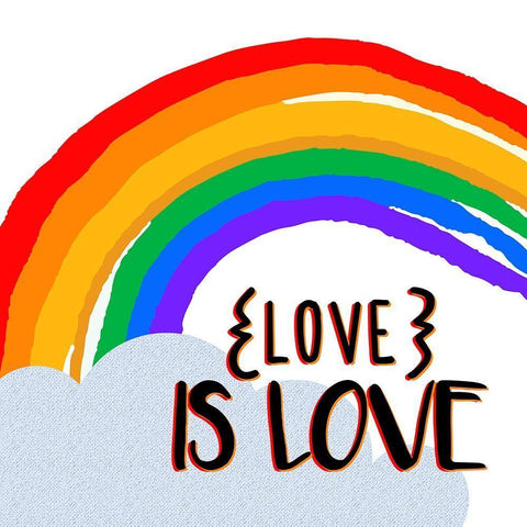 Love is Love Black Ornate Wood Framed Art Print with Double Matting by Allen, Kimberly