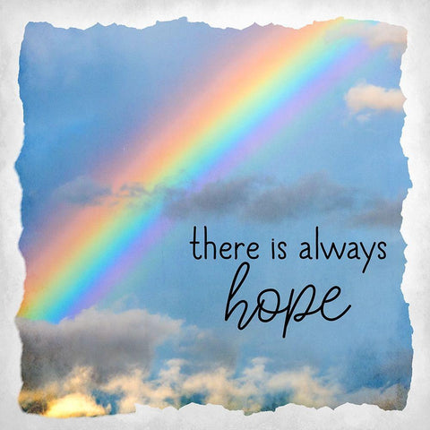There is Always Hope White Modern Wood Framed Art Print with Double Matting by Allen, Kimberly