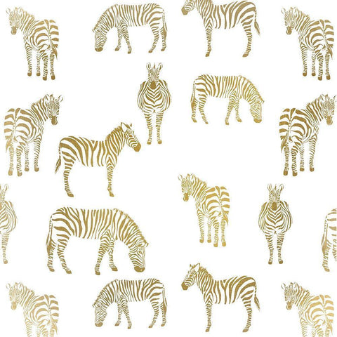 Zebra Zebra Gold Ornate Wood Framed Art Print with Double Matting by Allen, Kimberly