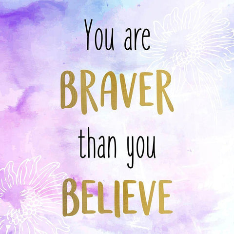 You Are Braver Black Modern Wood Framed Art Print by Allen, Kimberly