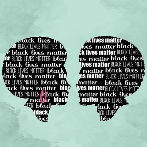 BLM Square Black Modern Wood Framed Art Print with Double Matting by Allen, Kimberly