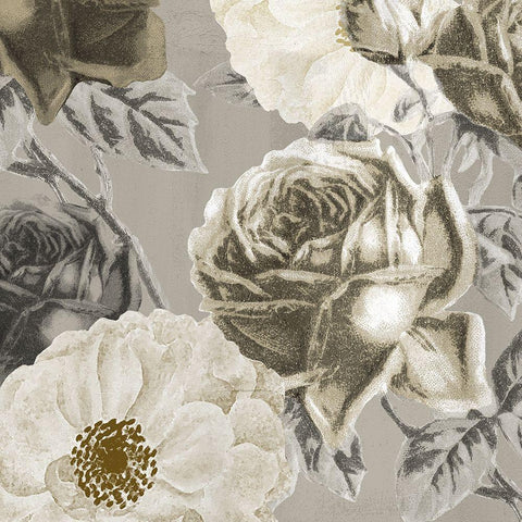 Floral Square Black Modern Wood Framed Art Print with Double Matting by Allen, Kimberly