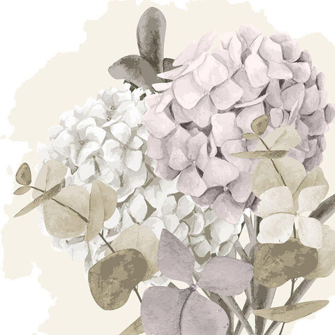 Hydrangea 2 V2 White Modern Wood Framed Art Print by Allen, Kimberly