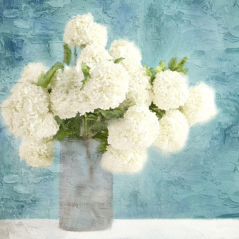 Hydrangea Vase Black Modern Wood Framed Art Print by Allen, Kimberly