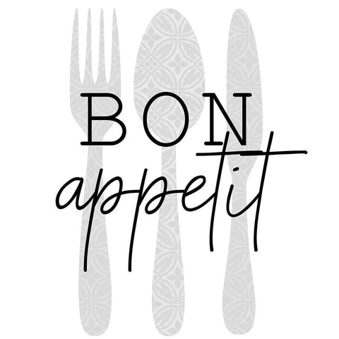 Bon Appetit White Modern Wood Framed Art Print by Allen, Kimberly
