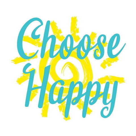 Choose Happy White Modern Wood Framed Art Print by Allen, Kimberly