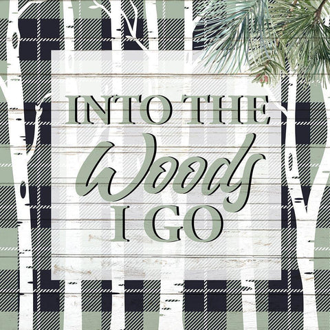 Into The Woods White Modern Wood Framed Art Print with Double Matting by Allen, Kimberly