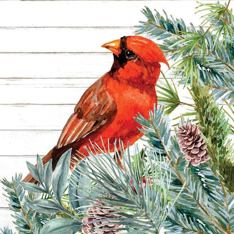 Winter Birds 2 Gold Ornate Wood Framed Art Print with Double Matting by Allen, Kimberly