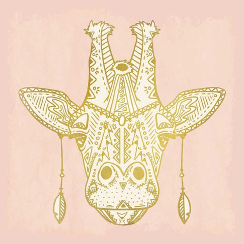 Native Giraffe Black Ornate Wood Framed Art Print with Double Matting by Allen, Kimberly