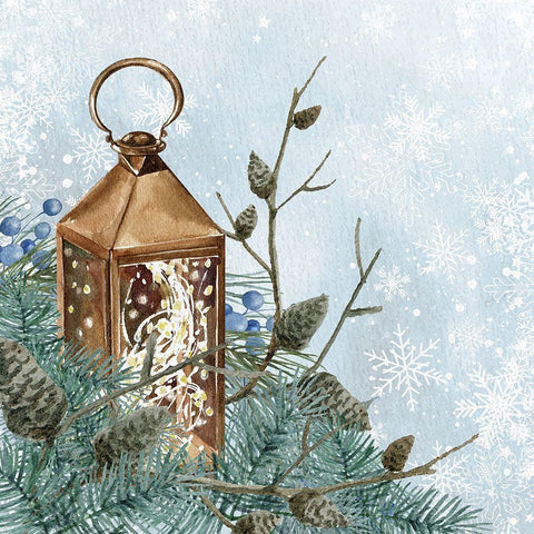 Winter Owl 2 Gold Ornate Wood Framed Art Print with Double Matting by Allen, Kimberly
