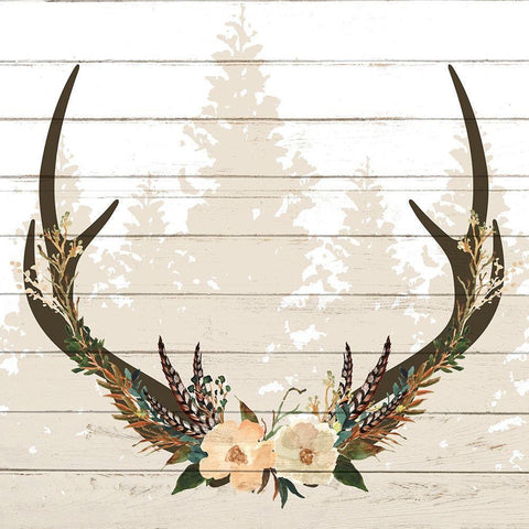 Woodland Floral 2 Gold Ornate Wood Framed Art Print with Double Matting by Allen, Kimberly