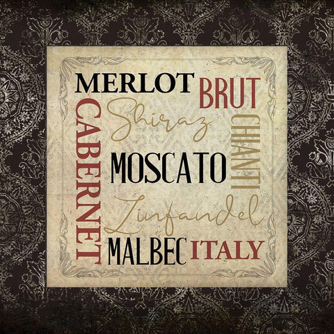 Vineyard View 4 Black Ornate Wood Framed Art Print with Double Matting by Allen, Kimberly