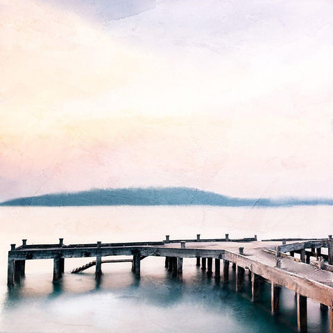 Pier Light Gold Ornate Wood Framed Art Print with Double Matting by Allen, Kimberly