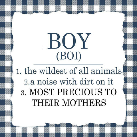 Boy Plaid 2 Gold Ornate Wood Framed Art Print with Double Matting by Allen, Kimberly