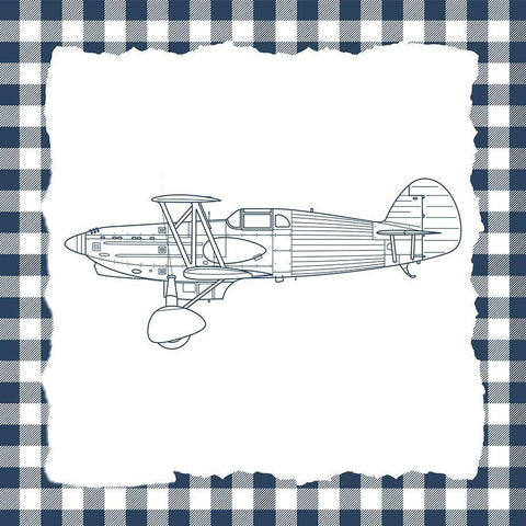 Boy Plaid 3 Black Modern Wood Framed Art Print with Double Matting by Allen, Kimberly