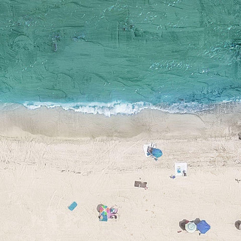 Aerial Beach 2 White Modern Wood Framed Art Print with Double Matting by Allen, Kimberly