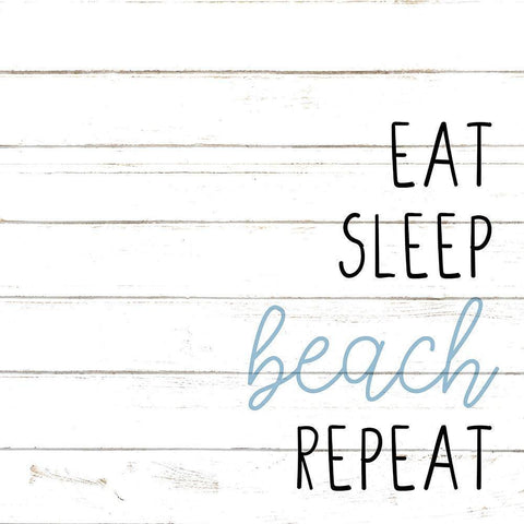 Eat Sleep Beach 3 Black Modern Wood Framed Art Print by Allen, Kimberly