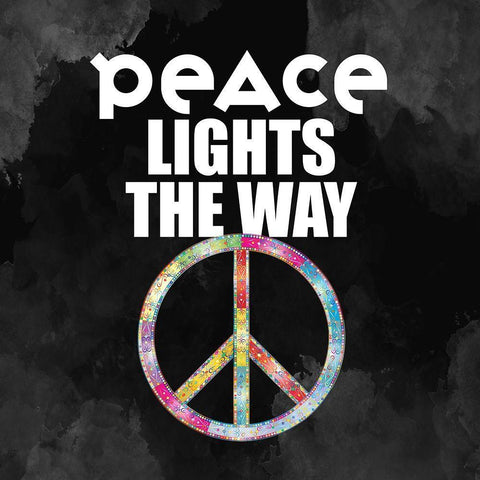 Peace Lights White Modern Wood Framed Art Print with Double Matting by Allen, Kimberly