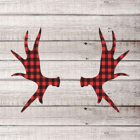 Antlers 1 White Modern Wood Framed Art Print by Allen, Kimberly